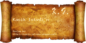Kasik István névjegykártya